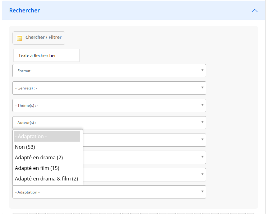 Champ Adaptation pour les livres