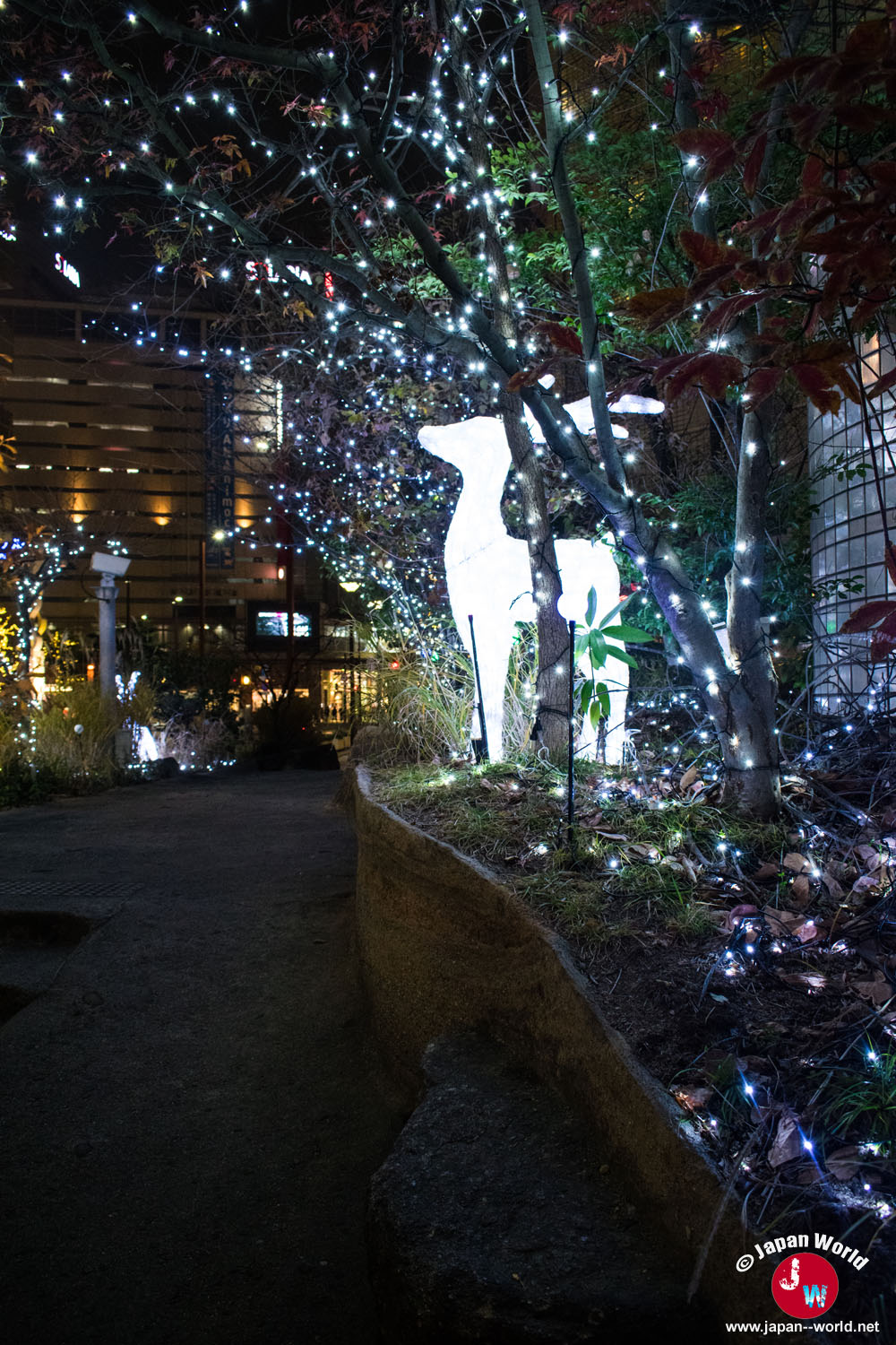 Illuminations de Noël dans les rues de Tenjin à Fukuoka
