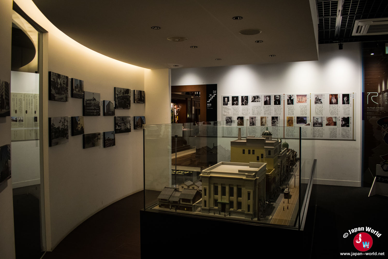 Espace du musée consacré aux anciens paysages urbains et à l'évolution de Hakata