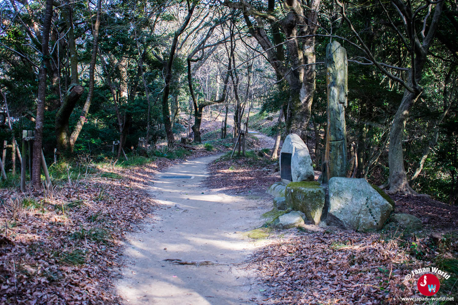 Sentier boisé derrière le sanctuaire Dazaifu Tenman-gu