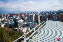 Vue de l'observatoire au Tenjin Central Park à Fukuoka