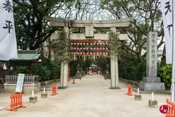 L'entrée du sanctuaire Sumiyoshi-jinja