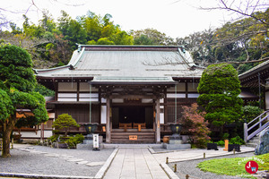 Le bâtiment principal du temple Hokoku-ji