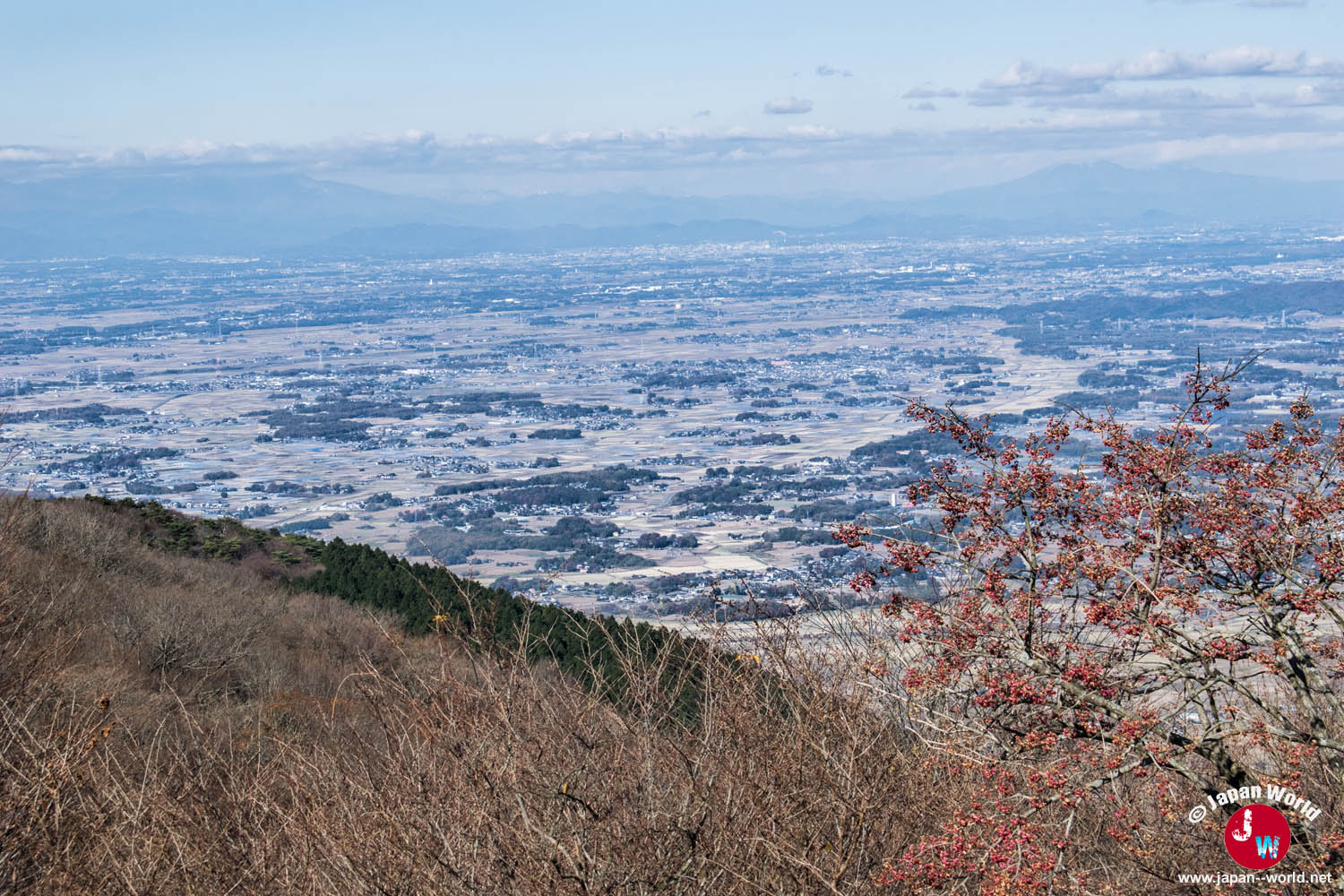 Vue sur la plaine depuis les hauteurs du mont Tsukuba