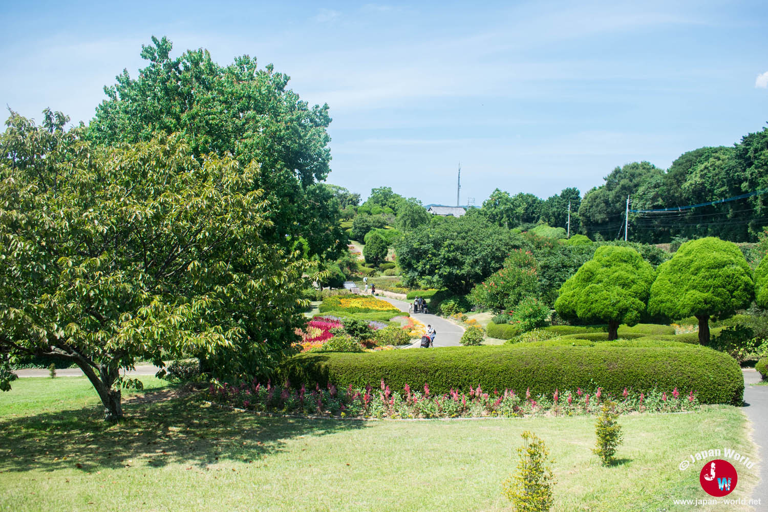Jardin arboré et massifs fleuris du parc de Nokonoshima