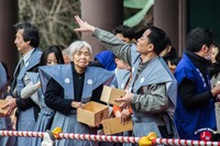 Le lancé de haricots au temple Tocho-ji lors du Setsubun 2018 à Fukuoka