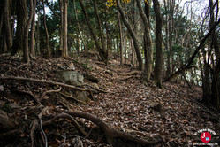 Montée caillouteuse avant d'arriver au mont Sogaku-san