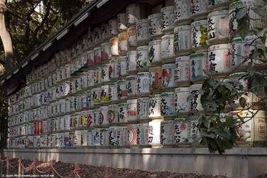 Barils de saké du Meiji-jingu